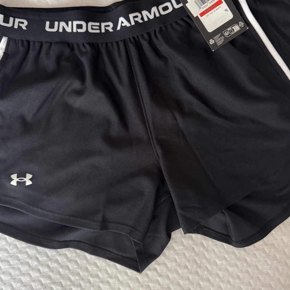 Under Armour Women XS Athletic Shorts Tech Play Up Black
